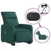 vidaXL Fauteuil inclinable de massage &eacute;lectrique Vert fonc&eacute; Tissu