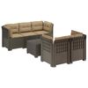 vidaXL Canap&eacute; de Jardin 5 Places avec Coussins Aspect Rotin PP