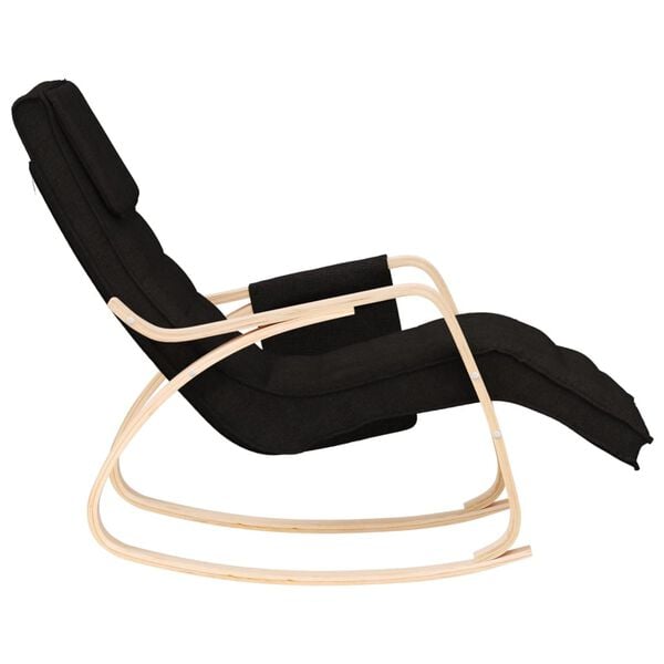 vidaXL Chaise &agrave; bascule Noir Tissu