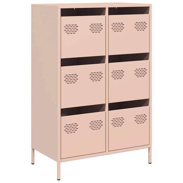 vidaXL Buffet haut rose 68x39x101,5 cm acier