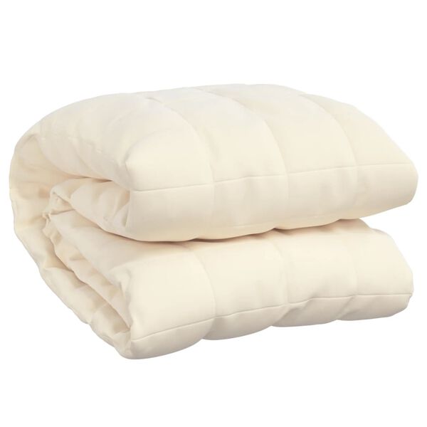 vidaXL Couverture lest&eacute;e Cr&egrave;me clair 200x220 cm 13 kg Tissu
