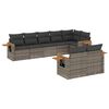 vidaXL Salon de jardin 8 pcs avec coussins gris r&eacute;sine tress&eacute;e
