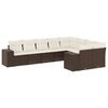 vidaXL Salon de jardin avec coussins 9 pcs marron r&eacute;sine tress&eacute;e