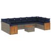vidaXL Ensemble de canap&eacute; de jardin 11 pcs avec coussins gris r&eacute;sine tress&eacute;e