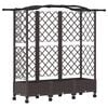 vidaXL Lit &Eacute;lev&eacute; avec Treillis et Toit Marron 163 x 40 x 129 cm PP