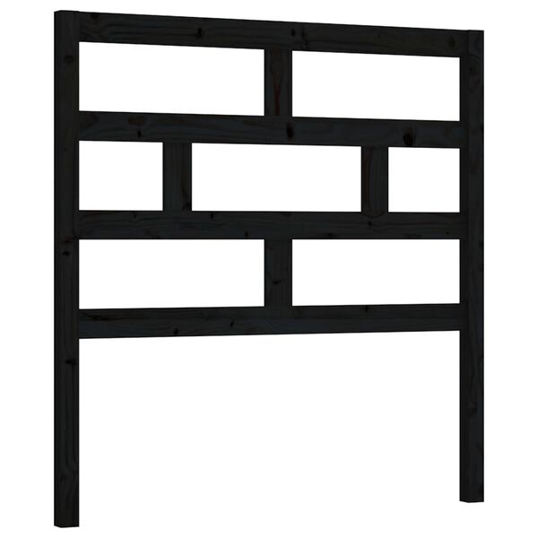 vidaXL T&ecirc;te de lit Noir 96x4x100 cm Bois massif de pin