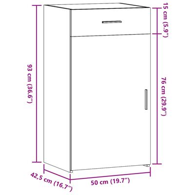 vidaXL Buffet chêne marron 50x42,5x93 cm bois d'ingénierie