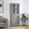 vidaXL Buffet haut Sonoma gris 69,5x34x180 cm Bois d'ing&eacute;nierie