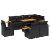 vidaXL Salon de jardin 9 pcs avec coussins noir r&eacute;sine tress&eacute;e
