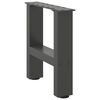 vidaXL Pieds de table basse Anthracite 2 pi&egrave;ces 40 x (30-31) cm Acier