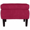 vidaXL Tabouret avec pieds en bois Rouge bordeaux Velours