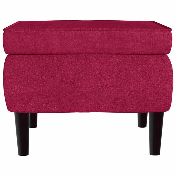 vidaXL Tabouret avec pieds en bois Rouge bordeaux Velours