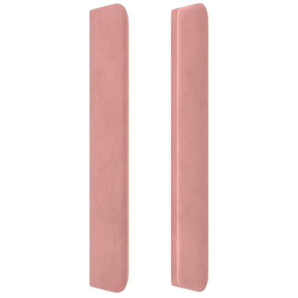 vidaXL T&ecirc;te de lit avec oreilles Rose 93x16x118/128 cm Velours