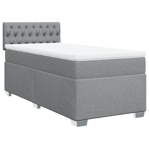 vidaXL Sommier à lattes de lit avec matelas gris clair 80x200 cm tissu