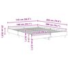 vidaXL Cadre de lit sans matelas sonoma gris 140x200 cm