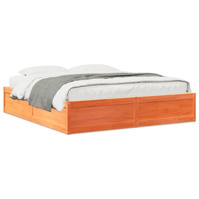 vidaXL Cadre de lit sans matelas cire marron 180x200cm bois pin massif