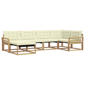 vidaXL Ensemble de canap&eacute;s d'ext&eacute;rieur 6 pc Blanc et cr&egrave;me