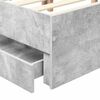 vidaXL Cadre de lit Gris b&eacute;ton 135 x 190 cm Bois Ing&eacute;nierie