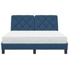 vidaXL Lit avec matelas bleu 120x200 cm tissu