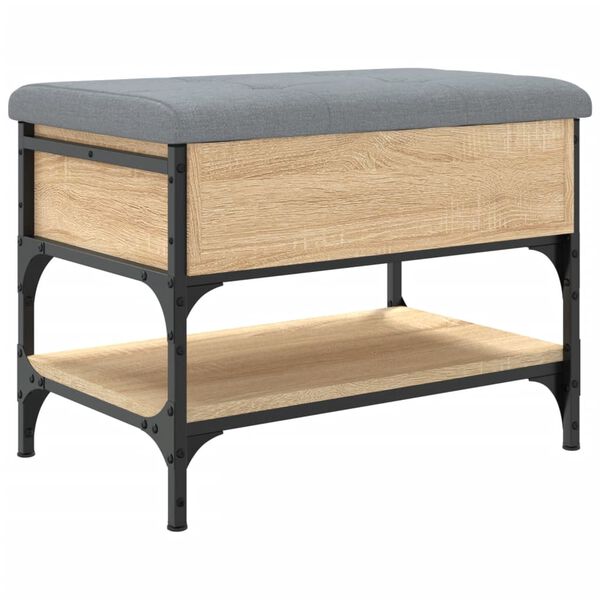 vidaXL Banc &agrave; chaussures ch&ecirc;ne sonoma 62x42x45 cm bois d'ing&eacute;nierie