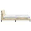 vidaXL Lit avec matelas cr&egrave;me 120x200 cm tissu