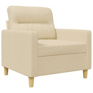 vidaXL Fauteuil Cr&egrave;me 60 cm Tissu