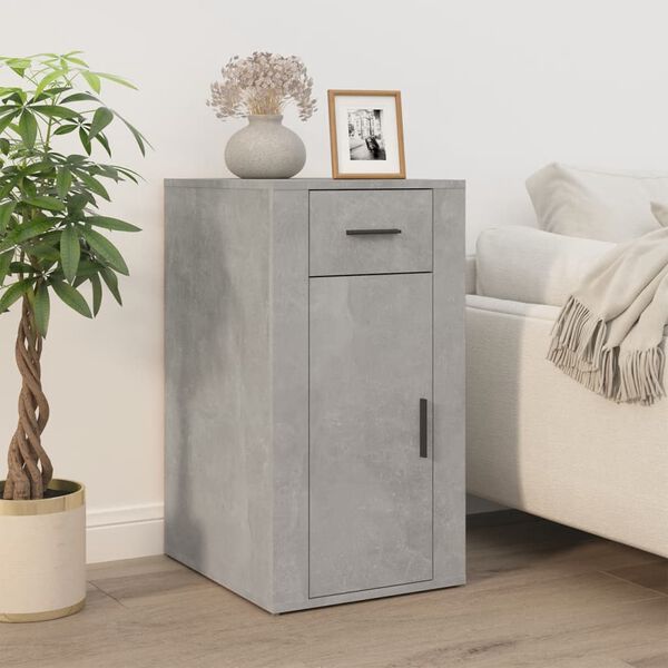 vidaXL Armoire de bureau Gris b&eacute;ton 40x49x75 cm Bois d'ing&eacute;nierie