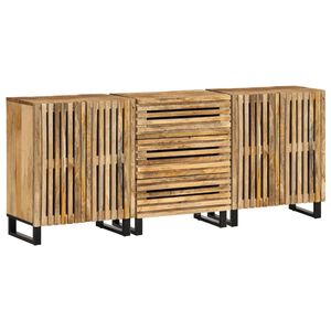 vidaXL Buffets 3 pcs 60x34x75 cm bois de manguier massif brut