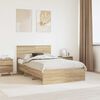 vidaXL Cadre de lit Ch&ecirc;ne Sonoma 120 x 123 cm Bois d'ing&eacute;nierie