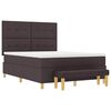 vidaXL Lit &agrave; ressorts avec matelas Marron fonc&eacute; 140 x 200 cm tissu