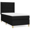 vidaXL Sommier &agrave; lattes de lit avec matelas Noir 90x190 cm Tissu
