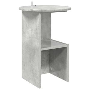 vidaXL Table d'appoint Gris b&eacute;ton &Oslash; 39,5 x 55 cm Bois d'ing&eacute;nierie