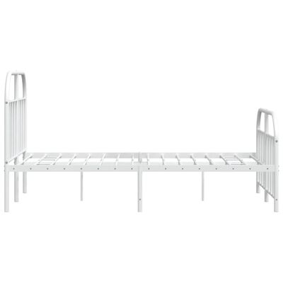 vidaXL Cadre de lit métal sans matelas et pied de lit blanc 120x190 cm