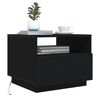 vidaXL Table basse avec lumi&egrave;res LED ch&ecirc;ne noir 50x49x40 cm