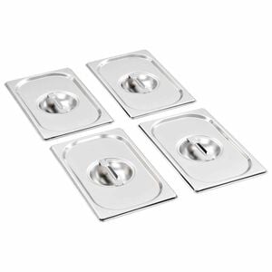 vidaXL Couvercles de plateau 4 pcs GN 1/4 Acier inoxydable