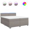vidaXL Sommier &agrave; lattes de lit avec matelas Taupe 200x200 cm Tissu