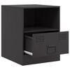 vidaXL Table de chevet noir 34,5x39x44 cm acier