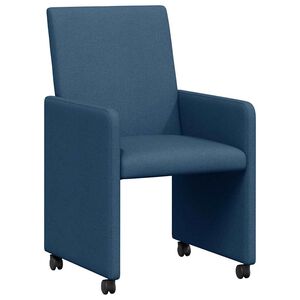 vidaXL Chaises de Salle &agrave; Manger avec Roues 2 pc tissu Bleu