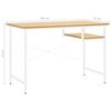vidaXL Bureau d'ordinateur Blanc/ch&ecirc;ne clair 105x55x72 cm MDF et m&eacute;tal