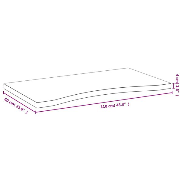 vidaXL Dessus de bureau 110x60x4 cm bambou