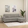 vidaXL Canap&eacute; &agrave; 3 places avec repose-pieds Gris clair 180 cm Velours