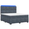 vidaXL Lit boxspring avec matelas Gris fonc&eacute; 200 x 200 cm Velours