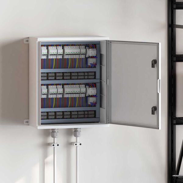vidaXL Armoire de contr&ocirc;le Gris 47 x 20 x 60 cm Plastic ABS