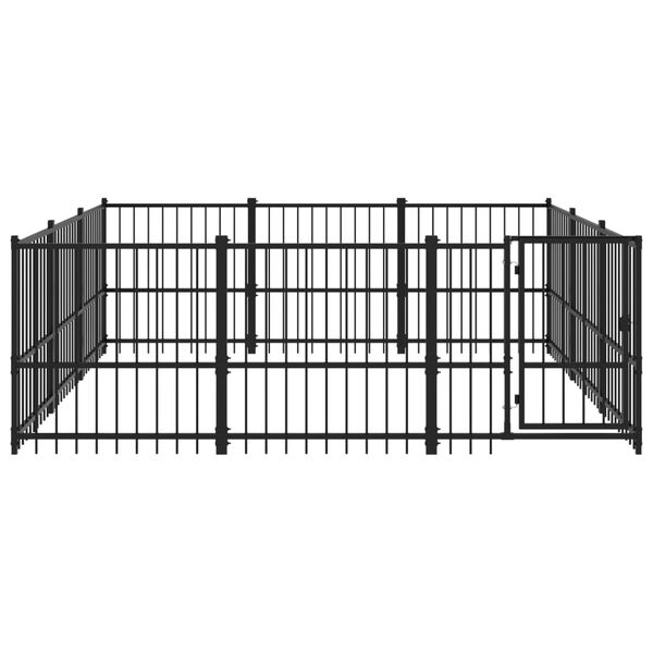 vidaXL Chenil d'ext&eacute;rieur pour chiens Acier 8,47 m&sup2;