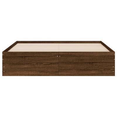 vidaXL Cadre de lit avec tiroirs sans matelas chêne marron 140x190 cm