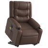 vidaXL Fauteuil inclinable de massage &eacute;lectrique marron similicuir