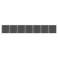 vidaXL Ensemble de panneau de clôture WPC 1218x186 cm Noir