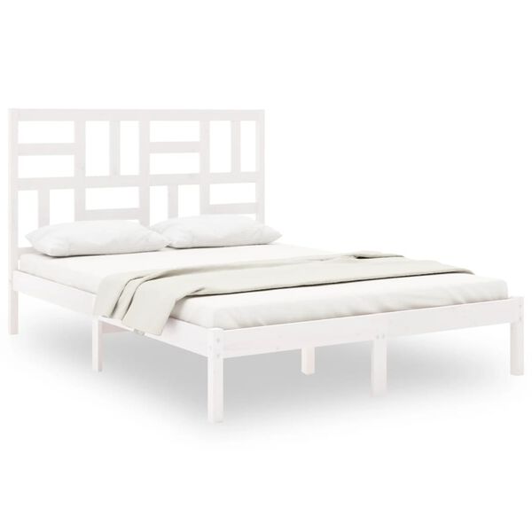 vidaXL Cadre de lit sans matelas blanc bois massif 160x200 cm