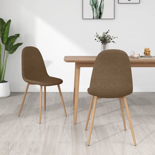 vidaXL Chaises à manger lot de 2 marron tissu