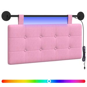 vidaXL T&ecirc;te de lit suspendue Avec lumi&egrave;re LED Rose Tissu